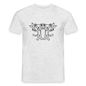 Signe de paix de l’équipe Cats - T-shirt homme - gris chiné - Devant - AI Model Male 178 dark (178cm)
