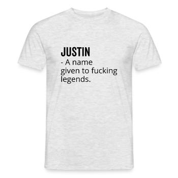Justin un nom donné à Fucking Legends - T-shirt homme - gris chiné - Devant - AI Model Male 178 dark (178cm)