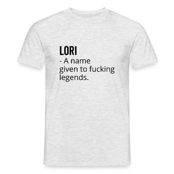 Lori ein Name, der Fucking Legends gegeben wurde - Männer T-Shirt - Grau meliert - Vorne - AI Model Male 178 dark (178cm)