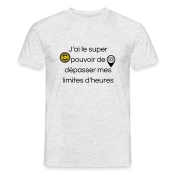 J'ai le super pouvoir de dépasser mes limites - T-shirt homme - gris chiné - Devant - AI Model Male 178 dark (178cm)