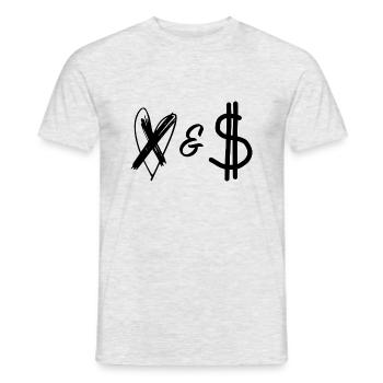 Liebe oder Geld - Männer T-Shirt - Grau meliert - Vorne - AI Model Male 178 dark (178cm)