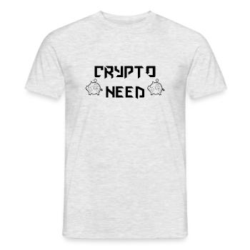 Trading de Bitcoin et d'actions cryptographiques - T-shirt homme - gris chiné - Devant - AI Model Male 178 dark (178cm)