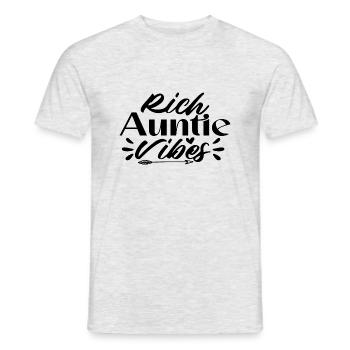 Rich Auntie Vibes - Männer T-Shirt - Grau meliert - Vorne - AI Model Male 178 dark (178cm)
