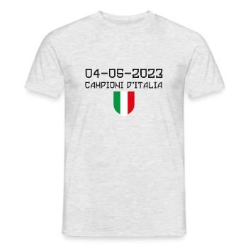 04-05-2023 Napoli Campione D’Italia - T-shirt homme - gris chiné - Devant - AI Model Male 178 dark (178cm)