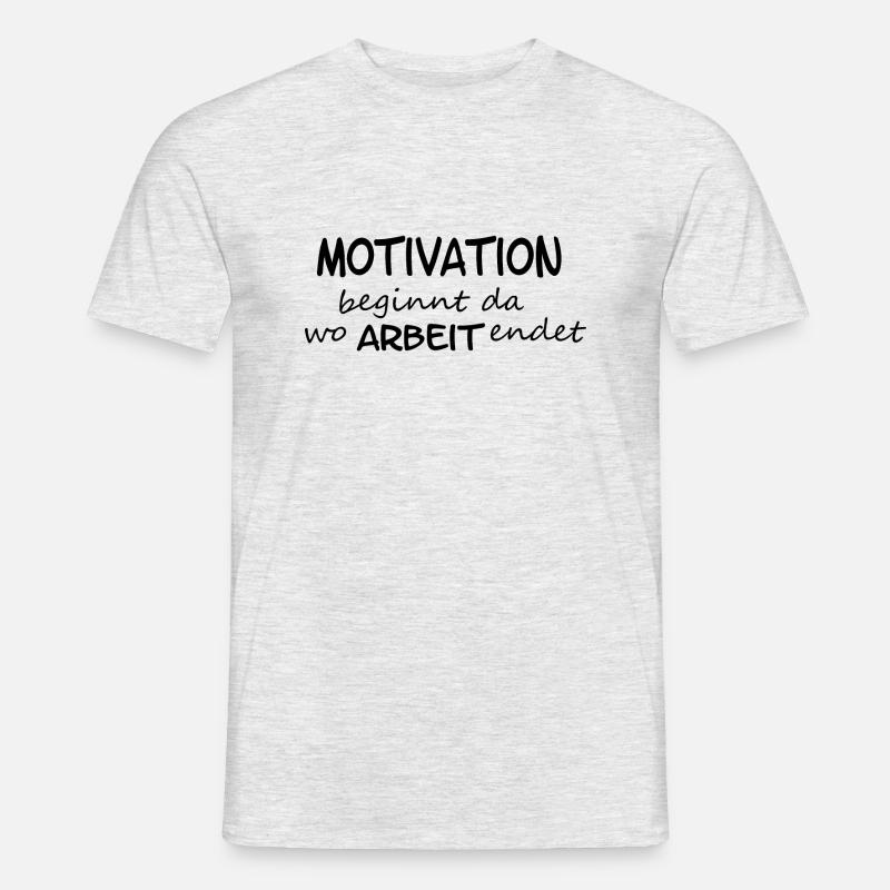 Motivation beginnt da wo... - Männer T-Shirt - Grau meliert