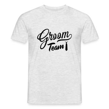 L’équipe du marié - T-shirt homme - gris chiné - Devant - AI Model Male 178 dark (178cm)