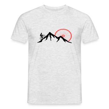 Mountainbike Berge Berg Fahrrad Bergsport - Männer T-Shirt - Grau meliert - Vorne - AI Model Male 178 dark (178cm)