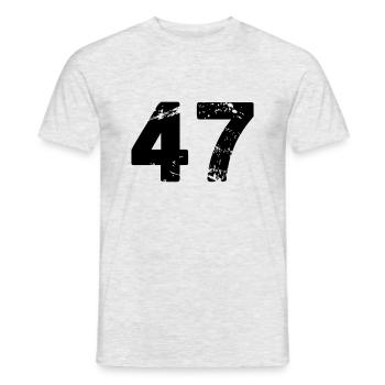 47 - Men's T-Shirt - heather grey - Front - AI Model Male 178 dark (178cm)