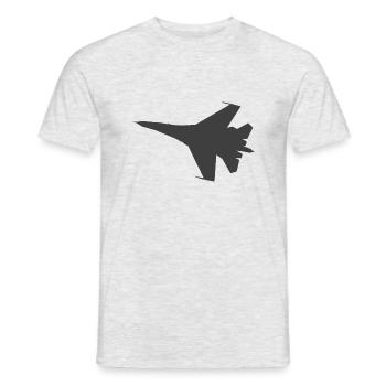chasseur à réaction militaire avion Jet Silhouette - T-shirt homme - gris chiné - Devant - AI Model Male 178 dark (178cm)