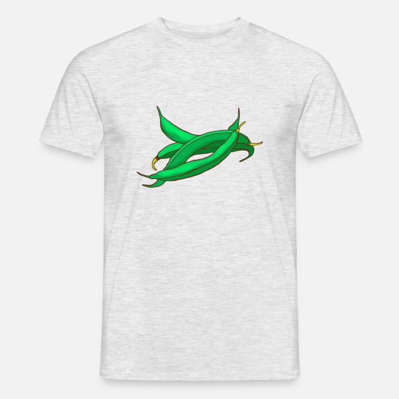 Bohnen Wachsbohnen Brechbohnen - Männer T-Shirt - Grau meliert