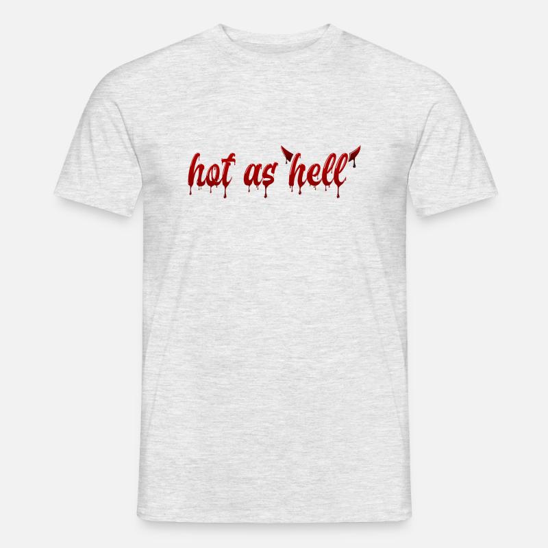 Liquid Text Hot as Hell - Männer T-Shirt - Grau meliert
