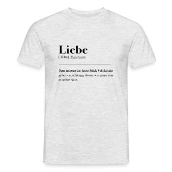 Liebe - lustig Dudeneintrag - Männer T-Shirt - Grau meliert - Vorne - AI Model Male 178 dark (178cm)