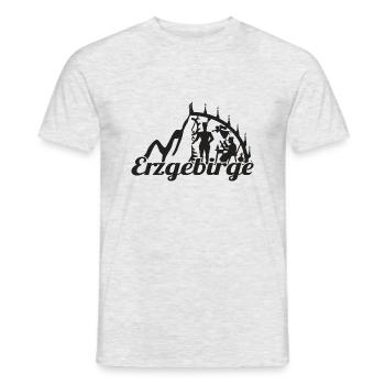 Erzgebirge Heimat Natur Holzkunst - Männer T-Shirt - Grau meliert - Vorne - AI Model Male 178 dark (178cm)