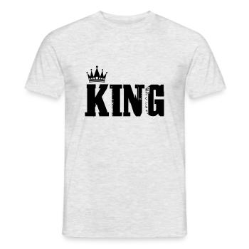 King - Men's T-Shirt - heather grey - Front - AI Model Male 178 dark (178cm)