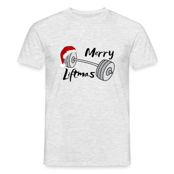 Merry Liftmas - Männer T-Shirt - Grau meliert - Vorne - AI Model Male 178 dark (178cm)