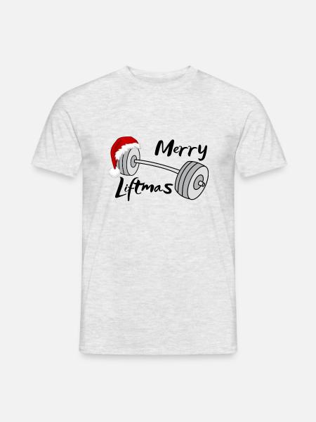 Merry Liftmas - Männer T-Shirt - Grau meliert