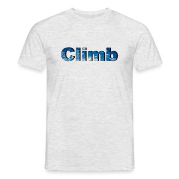 Climb - Männer T-Shirt - Grau meliert - Vorne - AI Model Male 178 dark (178cm)