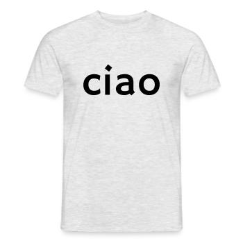 Ciao – Klassisches italienisches Grußdesign - Männer T-Shirt - Grau meliert - Vorne - AI Model Male 178 dark (178cm)