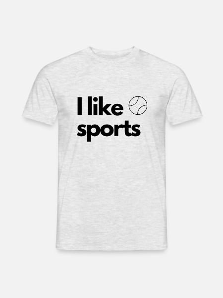 I like sports - Tennis - Männer T-Shirt - Grau meliert