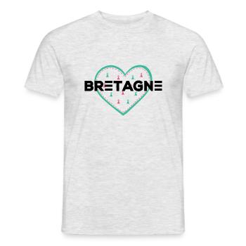 J'aime la Bretagne - T-shirt homme - gris chiné - Devant - AI Model Male 178 dark (178cm)