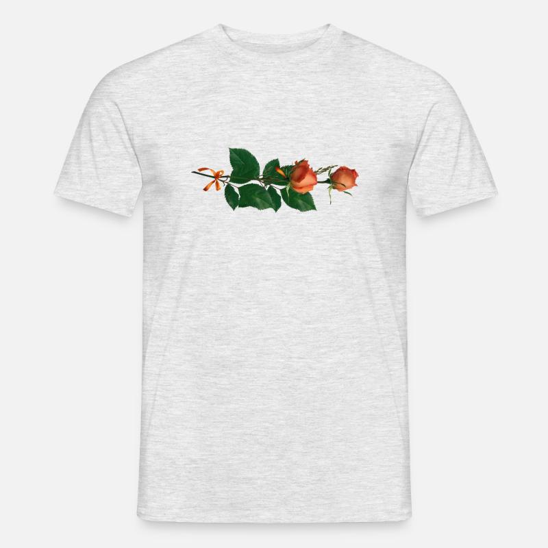 Rose - Männer T-Shirt - Grau meliert