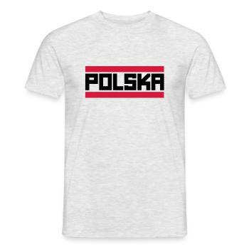 polksa - Männer T-Shirt - Grau meliert - Vorne - AI Model Male 178 dark (178cm)
