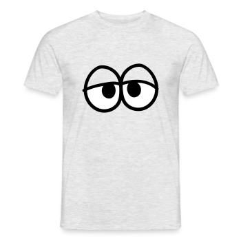 eyes face funny comic cartoon clipart head tr - Men's T-Shirt - heather grey - Front - AI Model Male 178 dark (178cm)