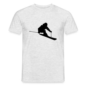 Skier 2 (Vector) - T-shirt homme - gris chiné - Devant - AI Model Male 178 dark (178cm)
