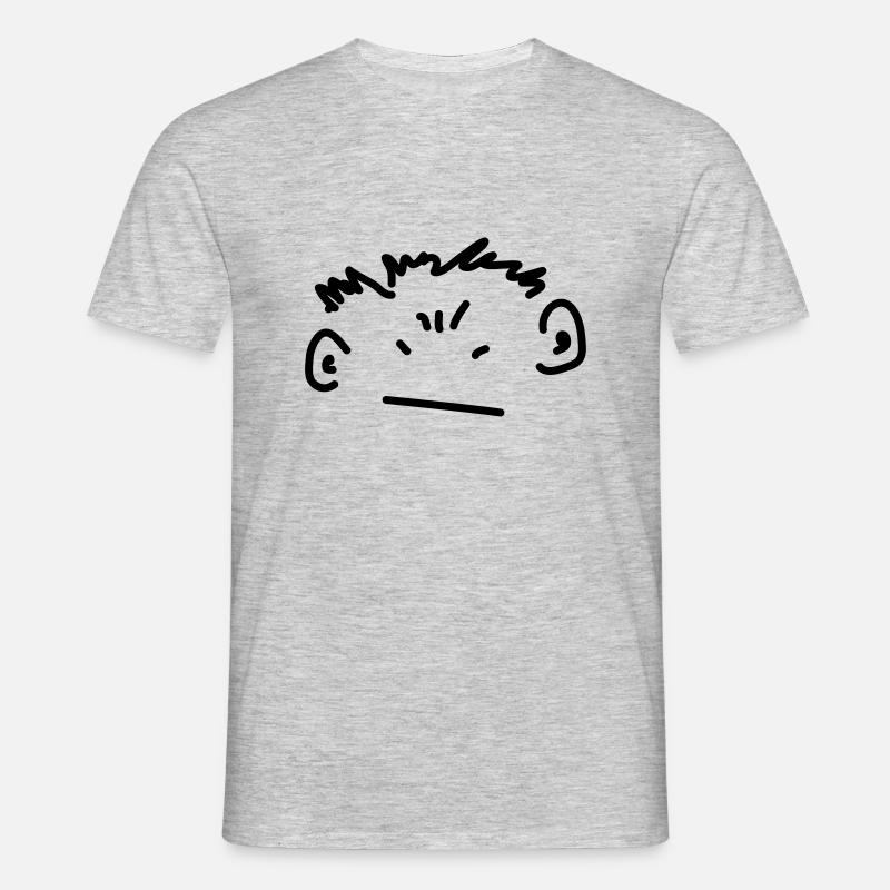 wütender Junge - Männer T-Shirt - Grau meliert