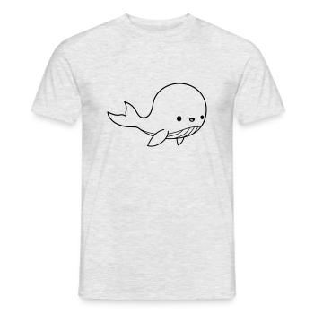Mignon bébé baleine - T-shirt homme - gris chiné - Devant - AI Model Male 178 dark (178cm)