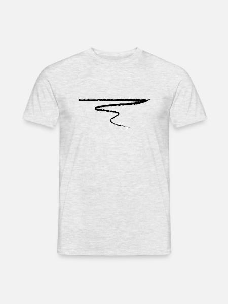 Strich Kunst Pinselstrich Unterstrich Riss Linie - Männer T-Shirt - Grau meliert
