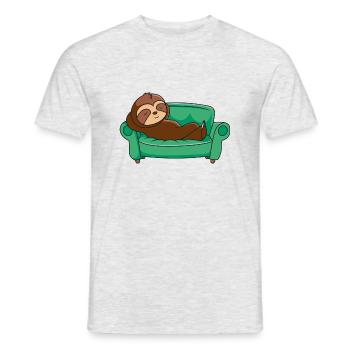 Paresseux Couching - T-shirt homme - gris chiné - Devant - AI Model Male 178 dark (178cm)