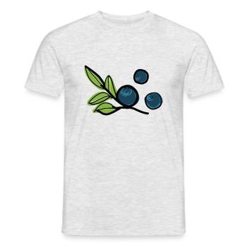 Bilberries fruit - Men's T-Shirt - heather grey - Front - AI Model Male 178 dark (178cm)