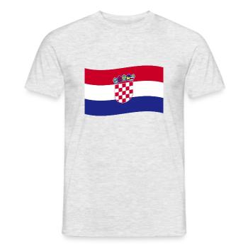 Drapeau Croatie Hrvatska pays Croatie décoration croate - T-shirt homme - gris chiné - Devant - AI Model Male 178 dark (178cm)