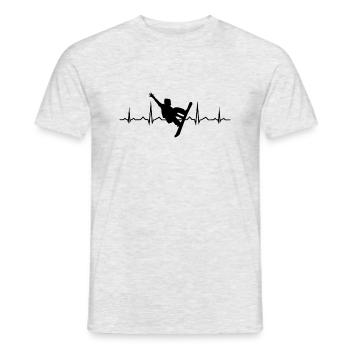 Herzschlag Snowboard Herren Snowboarder Junge Apre - Männer T-Shirt - Grau meliert - Vorne - AI Model Male 178 dark (178cm)