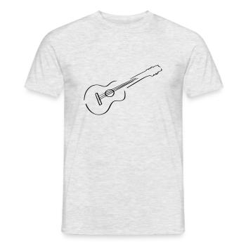 Guitar Line Art - Minimalist - Men's T-Shirt - heather grey - Front - AI Model Male 178 dark (178cm)