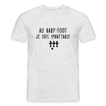 humour baby-foot / au baby foot je suis imbattable - T-shirt homme - gris chiné - Devant - AI Model Male 178 dark (178cm)