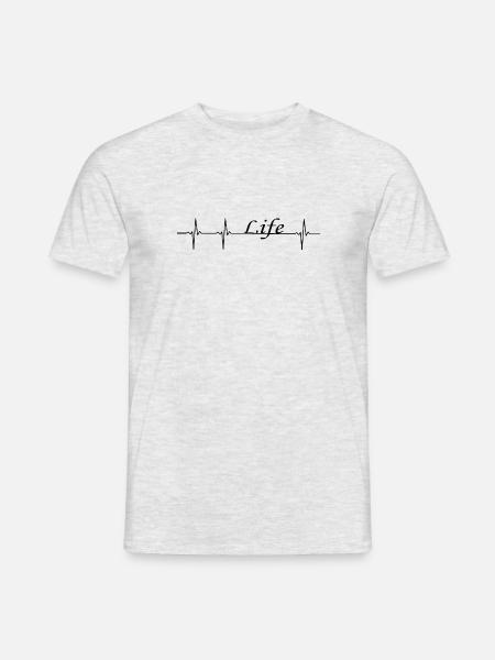 Life - Männer T-Shirt - Grau meliert