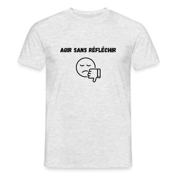 t-shirt original - T-shirt homme - gris chiné - Devant - AI Model Male 178 dark (178cm)