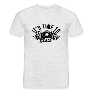 It's Time to Start - Men's T-Shirt - heather grey - Front - AI Model Male 178 dark (178cm)