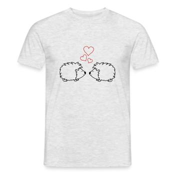 igel verliebt - Männer T-Shirt - Grau meliert - Vorne - AI Model Male 178 dark (178cm)