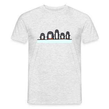 5 Pinguine - Männer T-Shirt - Grau meliert - Vorne - AI Model Male 178 dark (178cm)