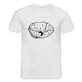 Fleur de pavot - T-shirt homme - gris chiné - Devant - AI Model Male 178 dark (178cm)