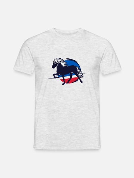 Islandpferd Reiter Grafik Pferd Reiten - Männer T-Shirt - Grau meliert