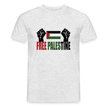 Free Palestine Palästina Flagge - Männer T-Shirt - Grau meliert - Vorne - AI Model Male 178 dark (178cm)