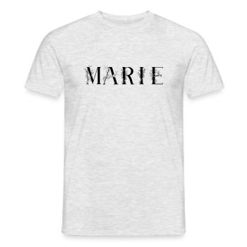 Nom - Marie - T-shirt homme - gris chiné - Devant - AI Model Male 178 dark (178cm)