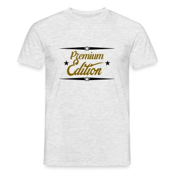 Premium udgave - Mænd T-shirt - grå meleret - Foran - AI Model Male 178 dark (178cm)