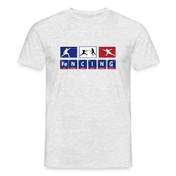 French Fencing Sport summer - T-shirt homme - gris chiné - Devant - AI Model Male 178 dark (178cm)