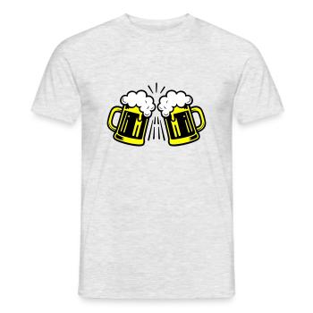 Symbole de la bière Verre à bière - T-shirt homme - gris chiné - Devant - AI Model Male 178 dark (178cm)