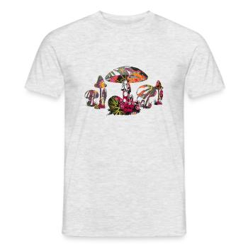 Pilze - Männer T-Shirt - Grau meliert - Vorne - AI Model Male 178 dark (178cm)